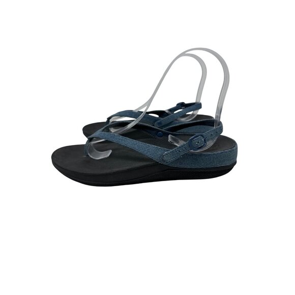 Fit Flop Womens The Skinny Adjustable Denim Strap Sandals Size 7 - Picture 4 of 11